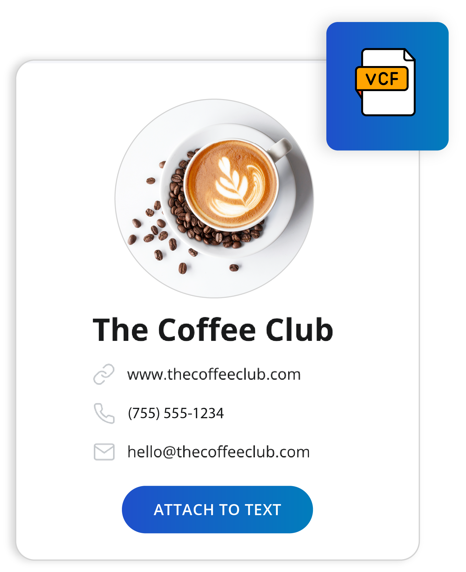 sms text message contact card vcf file 